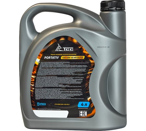 Масло полусинтетическое ТСС Портатив SAE 10W-40 API SG/CD канистра 4л 046930
