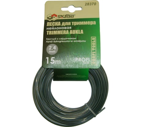 Леска нейлоновая ПРОФИ (2.4 мм; 15 м; круг/сердечник) для триммера SKRAB 28370