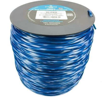 Триммерная леска HI-PRO 2.7 мм, 250 м, витой квадрат с сердечником Steviman TL-27S25-2405