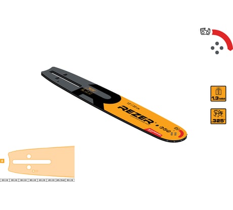 Шина сварная Standard 333 L 8 B (Ch250,255;Hus137,142,340,345,353,435-450;0,325"-1.3-13"/56зв.) Rezer 04.001.00011