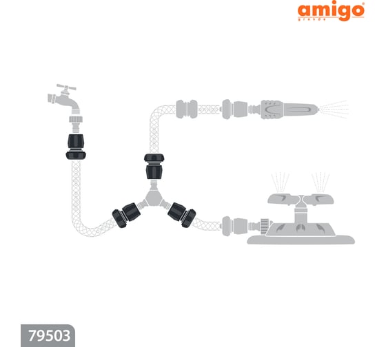 Коннектор для шлангов 3/4 AMIGO 79503