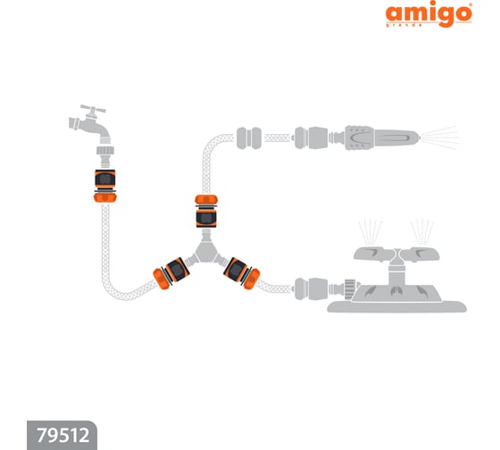 Коннектор для шлангов 1/2 AMIGO 79512