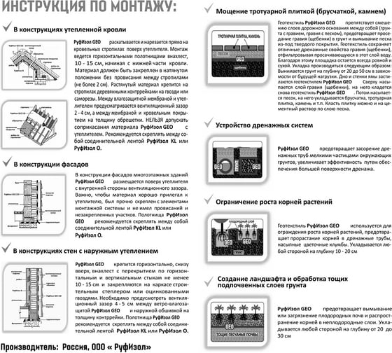 Геотекстиль GEO 80 (70м.кв) ь РуфИзол GEO80_ВИ