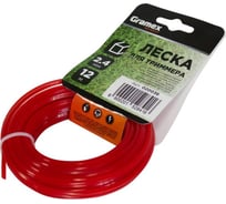 Леска для триммера 2.4 мм, квадрат, красный, 12 м Gramex 020036
