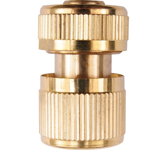 Соединитель латунный с автостопом 1/2" FLO 89071