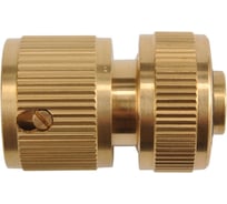 Соединитель латунный с автостопом 1/2" FLO 89101