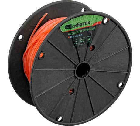 Леска на DIN катушке (3 мм; 120 м; звезда) для триммера СИБРТЕХ 961325