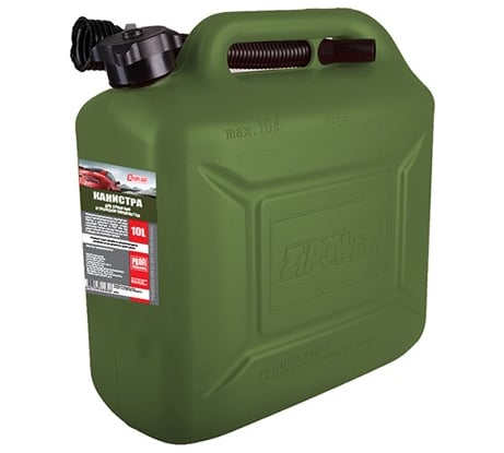 Канистра PROFI 10 л, оливковая, для топлива, в комплекте с крышкой и лейкой 3ton 55331