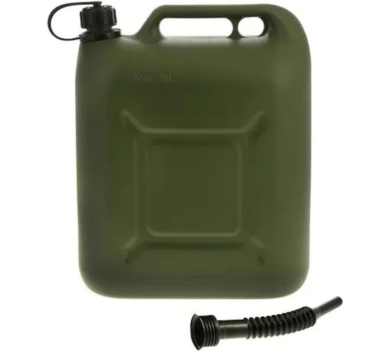 Канистра PROFI 10 л, оливковая, для топлива, в комплекте с крышкой и лейкой 3ton 55331