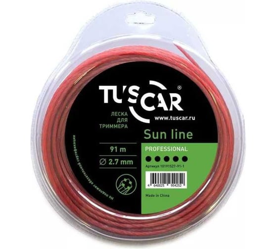Леска Sun line, Professional 2.7 мм, 91 м для триммера TUSCAR 10191527-91-1