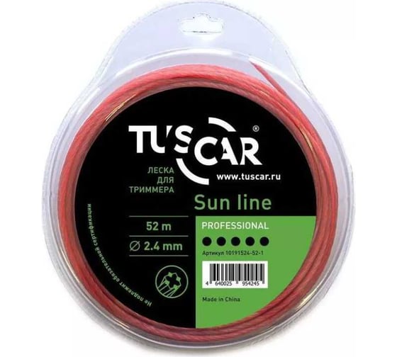 Леска Sun line, Professional 2.4 мм, 52 м для триммера TUSCAR 10191524-52-1 1