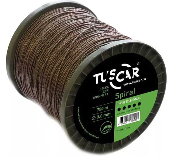 Леска Spiral grey/red, Professional 3.0 мм, 750 м для триммера TUSCAR 10131630-750-4