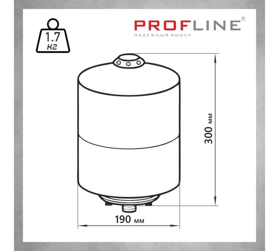 Бак мембранный для холодной воды 8 л, вертикальный, без ножек, GV-8 (1) PROFLINE УТ-00047632
