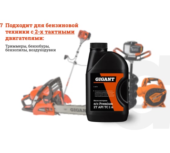 Масло моторное п/с Premium 2Т API TC 1 л Gigant G0674