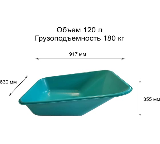 Кузов для тачки строительной 120 л Премиум бирюзовый ООО РВ Пласт 0253