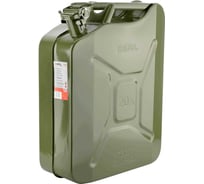 Канистра стальная 20 л, прижимная крышка с фиксатором BERIL 16887