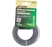Леска для триммера PROFI (2.4 мм х 15 м; витой квадрат с сердечником) SKRAB 28327