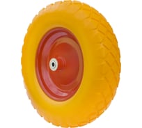 Колесо для тачки / тележки полиуретановое бескамерное 4.80/4.00-8, диаметр 390 мм, ось 12 мм, подшипник, PU 3007-12 А5 1009000