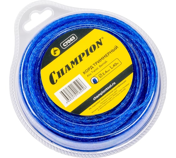 Корд триммерный Alu Twist (2.4 мм; 40 м; витой) CHAMPION C7063