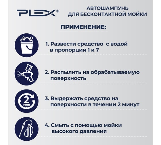 Автошампунь для бесконтактной мойки двухкомпонентный DUE 6 кг PLEX УТ000007693