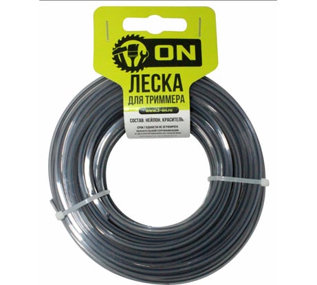 Леска для триммера. квадрат с жилой двухкомпонентная усиленная (3.0 мм; 15 м) ON 15-01-026