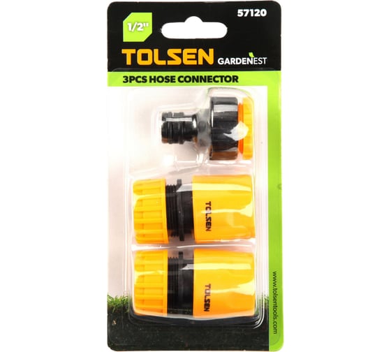 Набор 1/2" коннекторов и адаптер 3 шт TOLSEN 57120