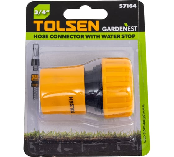 Коннектор с автостопом 3/4" TOLSEN 57164