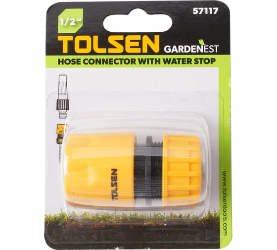 Коннектор с автостопом 1/2" TOLSEN 57117