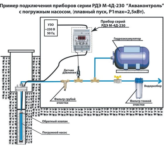Реле давления воды АКВАКОНТРОЛЬ с выносным датчиком РДЭ-3Д-230-0-3 EXTRA 1508322300