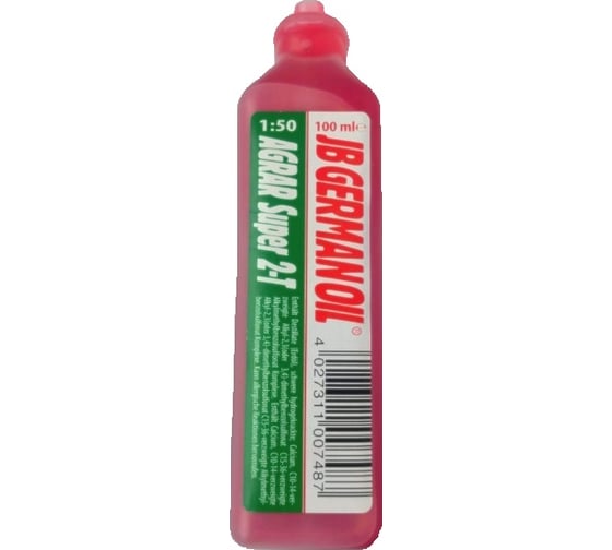 Масло Agrar Super TC-W 2-Т 0.1 л для бензопил и газонокосилок JB GERMAN OIL 327-222