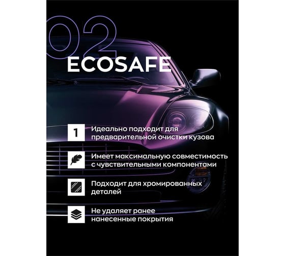 Бесконтактный автошампунь Smart Open без фосфата 5л для предварительной очистки кузова ECOSAFE 02 15025