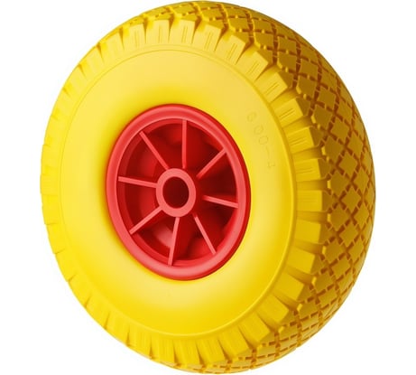 Полиуретановое бескамерное колесо для тачки / тележки (3.00-4, диаметр 260 мм, ось 20 мм, втулка скольжения) А5 PU 1805-20 1000425