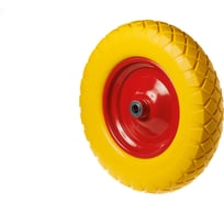 Полиуретановое бескамерное колесо для тачки / тележки 4.00-8, диаметр 380 мм, ось 20 мм, подшипник А5 PU 3000-20 1000711