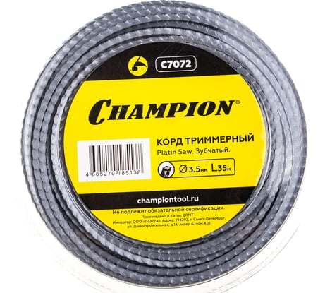 Корд триммерный Platin Saw (3.5 мм; 35 м; зубчатый) CHAMPION C7072