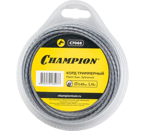 Корд триммерный Platin Saw (2.65 мм; 15 м; зубчатый) CHAMPION C7066 1