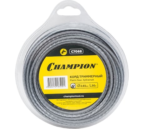 Корд триммерный Platin Saw (2.65 мм; 30 м; зубчатый) CHAMPION C7068