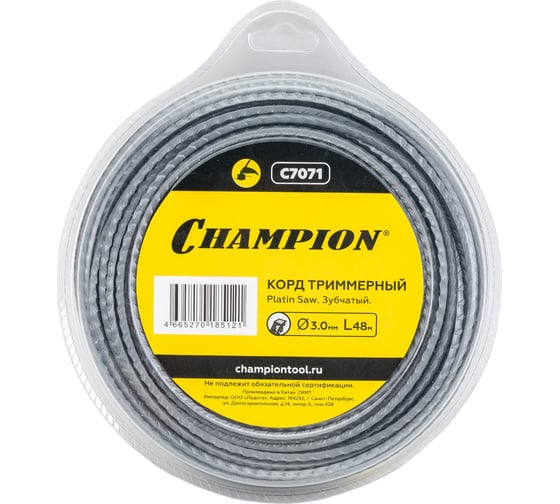 Корд триммерный Platin Saw (3.0 мм; 48 м; зубчатый) CHAMPION C7071