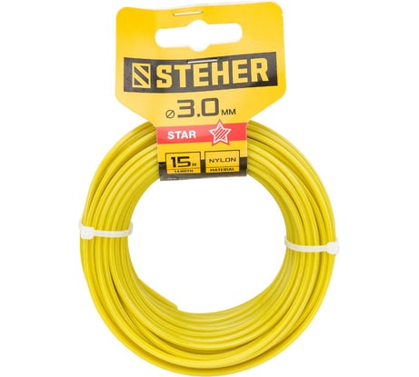 Леска для триммера (3.0 мм; 15 м; звезда) STEHER 75010-3.0