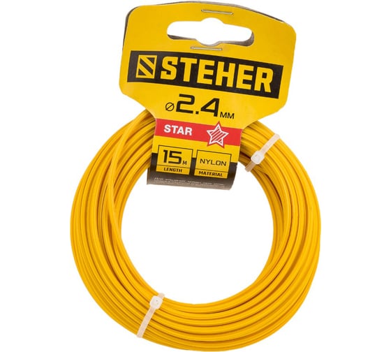 Леска для триммера (2.4 мм; 15 м; звезда) STEHER 75010-2.4 1