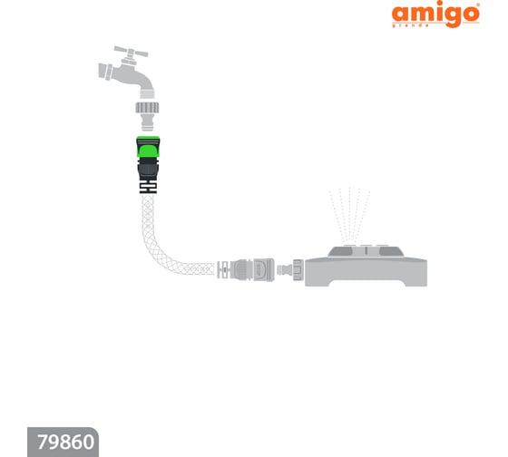 Коннектор для шланга 1/2" AMIGO 79860