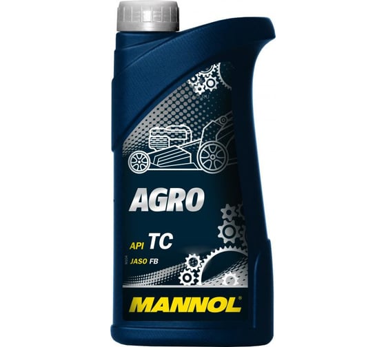 Масло моторное минеральное AGRO 1 л для 2Т двигателей садового оборудования MANNOL 1435 1