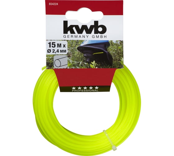 Леска для триммера Profi kwb 2.4 мм, 15 м, нейлон, профиль круг 654224 1