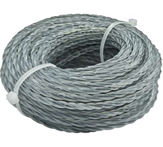 Леска (2.4 мм; 15 м; витой квадрат с сердечником) для триммера vertextools YK-999-2.4-15