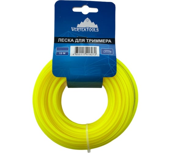 Леска (2.4 мм; 15 м; звезда) для триммера vertextools YK-666-2.4-15 1
