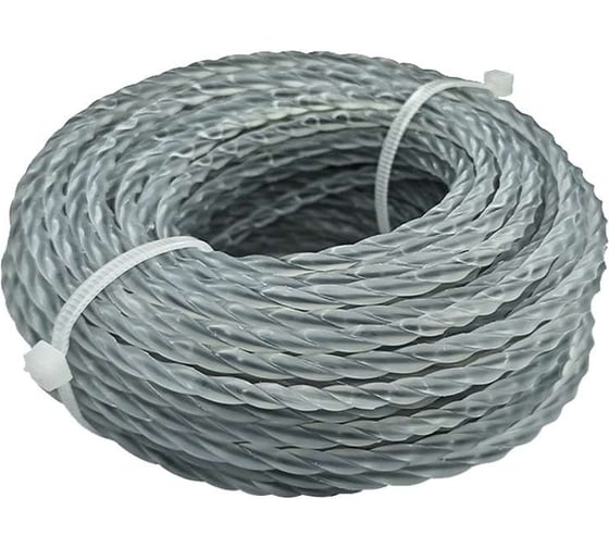 Леска (2 мм; 15 м; витой квадрат с сердечником) для триммера vertextools YK-999-2-15