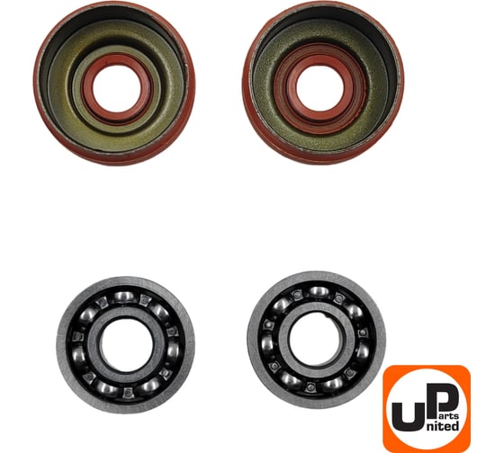 Подшипник коленвала UNITED PARTS 6201 для HUSQVARNA 137/142, PART 351 с сальником (аналог 5300563-63) комплект 2 шт 90-0542