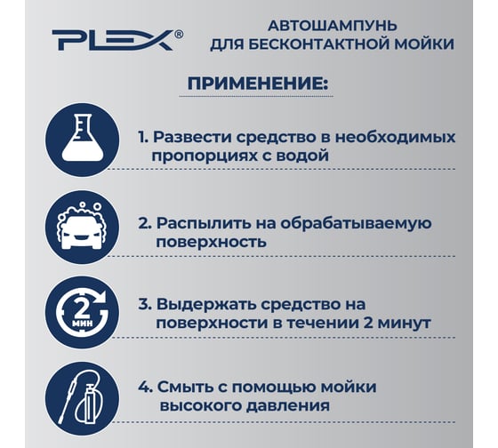 Автошампунь для бесконтактной мойки двухкомпонентный DUE 1.1 кг PLEX УТ000004820