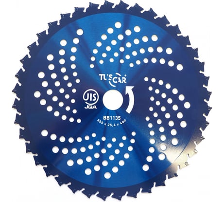 Нож для мотокосы TUSCAR BB1135, Professional, 255x25.4x40P, Strong Anti-Kick, JIS 1031135112-40-2