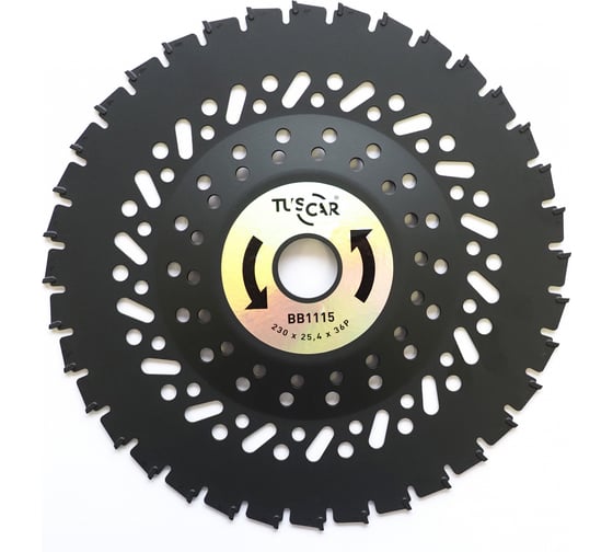 Нож для мотокосы TUSCAR BB1115, Professional, 230x25.4x36P, Grass with roots 1031115111-36-2 1