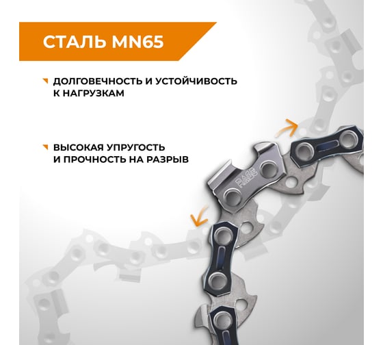 Цепь пильная RAGE 57 зв., 400 мм (16), 3/8 1.3 S57-3/8-1.3 594657